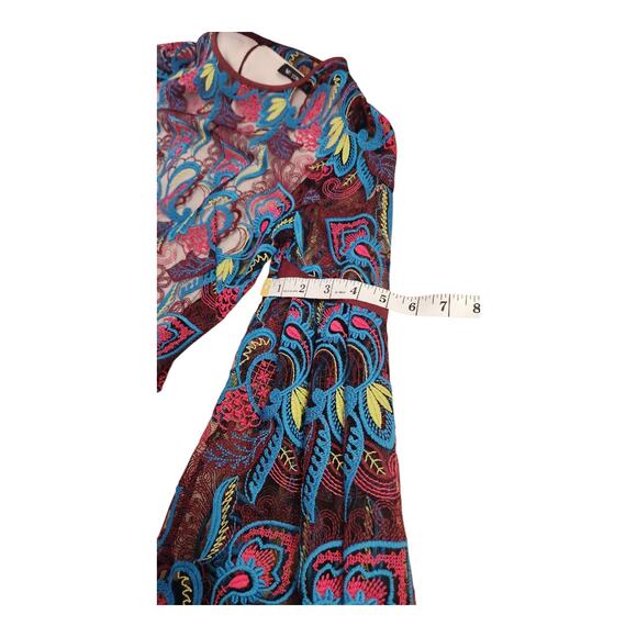 Mi Jong Lee Lace Bell Sleeve Knee Length Luxury New York City Dress Women Size 6 - Picture 7 of 8